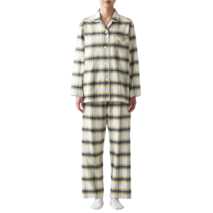 Bộ Pyjama Không Đường May Sườn Vải Flannel